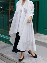 Urban White High-low Lace-up Blouse Dress